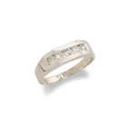JewelryCastle 14K White Gold Mens Diamond Wedding Band Size 9