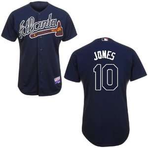 Atlanta Braves #10 Chipper Jones Blue 2011 MLB Authentic Jerseys Cool 