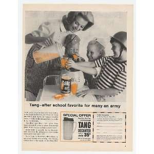  1960 Tang Breakfast Drink Kids Playing Army Print Ad 