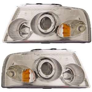 FORD EXPEDITION 03 06 PROJECTOR HEADLIGHT HALO CHROME CLEAR AMBER NEW