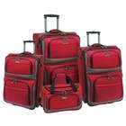 Travelers Choice Lightweight 4 Piece Luggage Set   Color Red