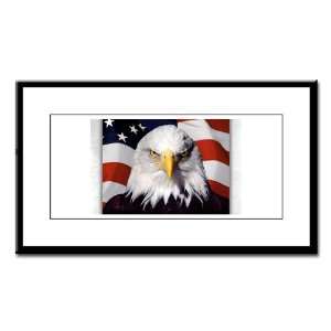  Small Framed Print Eagle on American Flag 