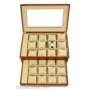  Large Watch Jewelry Box in Burlwood: Home & Kitchen