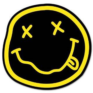 Nirvana   Yellow on Black Rectangle Logo   Large Jumbo Vinyl Sticker 