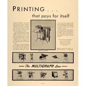   Printing Multigraph Machines Cleveland   Original Print Ad Home