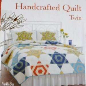  Twin Handcrafted Quilt Franklin Star Quilted Coverlet 