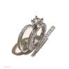 Antique Style Three Stone Cz Anniversary Engagement Ring 5,6,7,8,9 