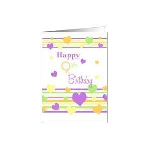  Happy 9th Birthday   Colorful Hearts Card: Toys & Games