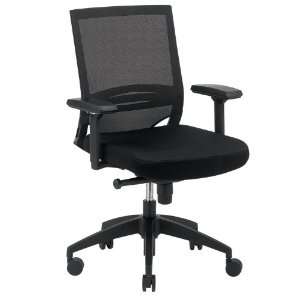  Kari Mid Back Mesh Chair HY008 Raven Black Fabric Seat 