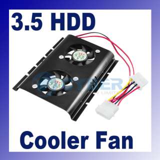 PC SATA IDE 3.5 HARD DISK DRIVE HDD COOLER 2 FAN  