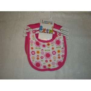 Lamaze Baby Girl 3 pack Bib Set The Cutest/Pink/Flower Applique