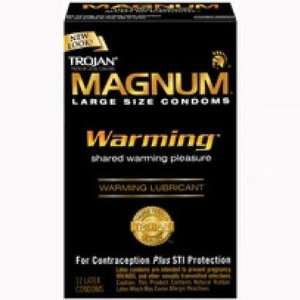  Trojan Magnum Lubricated Latex Condoms, Warming, Large 12 