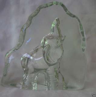 Heavy Glass Republican Trumpeting Elephant Paperweight  