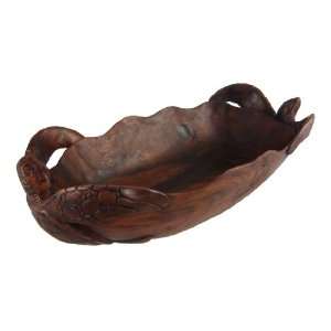  Hand Carved Mahogany Sea Turtles Centerpiece Bowl: Home 