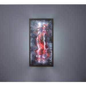  FNTall Wall Sconce with Raw Art Glass Panel and Full Side 