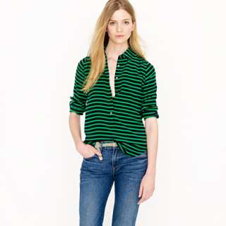 Polly popover in stripe crepe de chine   blouses   Womens shirts 