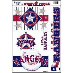  MLB Rangers 11 by 17 Reusable Window Cling Set Sports 