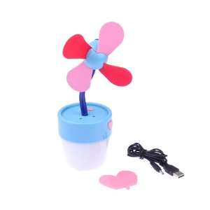   Mini Multi function USB Flower Pot LED Night Light Fan: Home & Kitchen