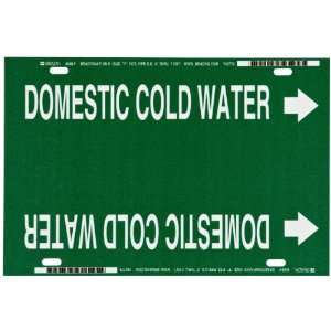   Sheet White On Green Color Pipe Marker Legend Domestic Cold Water
