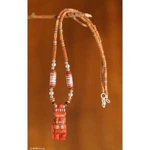  Ceramic necklace, Red Warrior Jewelry