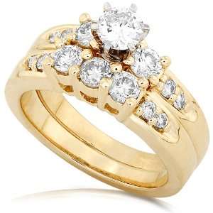   Wedding Ring Set in 14Kt Gold (HI/I1)   Size 5: Diamond Me: Jewelry