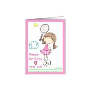 Tennis Player  9th Birthday Girl Card  Toys & Games  