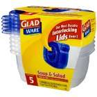 Gladware Soup&Salad Food Storage Containers, 5 Count Packages (Pack of 