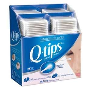  Q tips Cotton Swabs, 1750 Count Containers (Pack of 2 