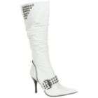 Yoki Womens France Point Toe Grommet Boot   White