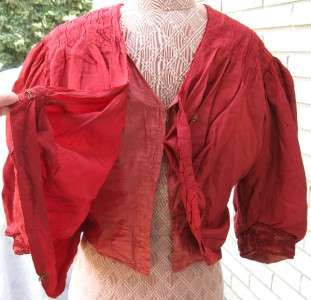   Red Silk Surplice Bodice Evening Dress Train Braided Net Trim  