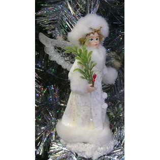   Teller Angel with Holly Sprig Glitter Christmas Ornament at 