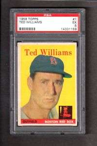 1958 TOPPS #1 Ted Williams RED SOX EX PSA 5 NQ  