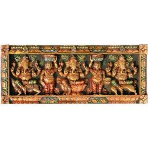  The Ganesha Panel   South Indian Temple Wood Carving