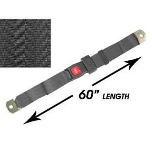  2 point Lap Seat Belt, Charcoal, 60 Inch Length with Push 