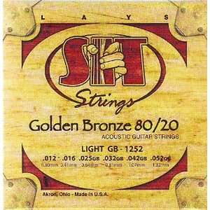  S I T Strings Acoustic Guitar Golden Bronze 80/20 Light 