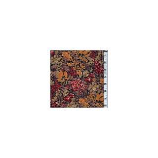    Orange/Brown Floral Challis   Apparel Fabric Arts, Crafts & Sewing
