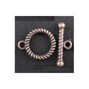  #71004 Antique copper spiral toggle clasp 13mm   1 clasp 