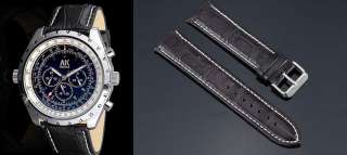   22 24mm Black Brown Genuine Leather Mens Wrist Watch Strap Band  