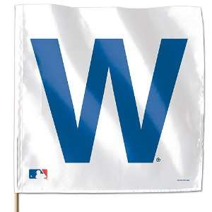  CHICAGO CUBS OFFICIAL LOGO STICK FLAG: Sports & Outdoors