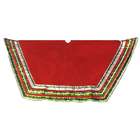 Seasons Designs 56 Stylish Red Christmas Tree Skirt with Striped 