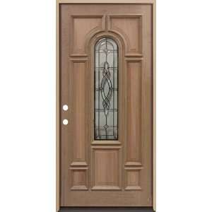  Center Arch Mahogany Wood Entry Door #A802941, Right Hand 