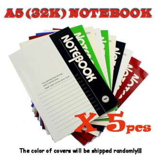   40 Pages 32K A5 NOTEBOOK Paper Horizontal Open White Office School New