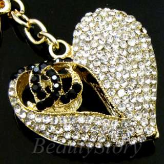 ADDL Item  Rhinestone Crystal Love Heart Key Chain 