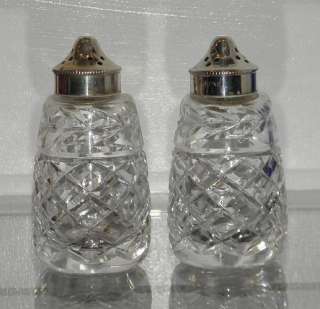 Set of 2 Unusual Signed Waterford Crystal Salt Shakers  