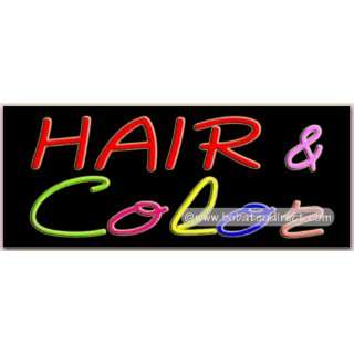 Hair & Color Neon Sign (13H x 32L x 3D):  Grocery 