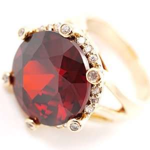  Show Off Ruby Red Crystal Costume Ring   size 8 Jewelry
