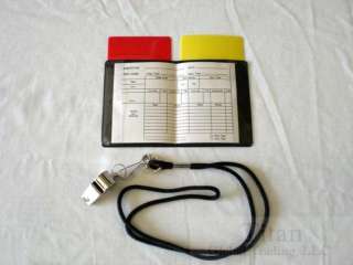 REFEREE KIT SOCCER WALLET 2 CARDS SCORE SHEETS WHISTLE  