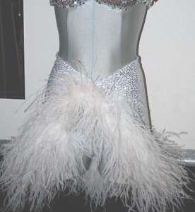 Las Vegas Showgirl Ostrich Feather Trimmed Short Sarong  