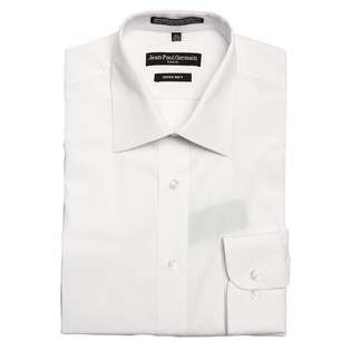   Paul Germain Mens White Convertible Cuff Dress Shirt 