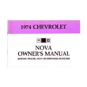  1974 CHEVROLET NOVA Owners Manual User Guide Automotive